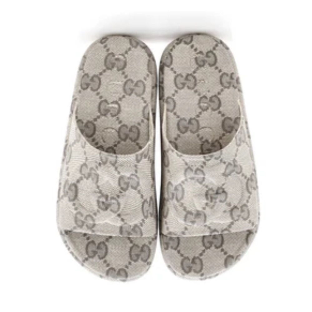 Gucci Women's Gray Interlocking G Logo Platform Sandals